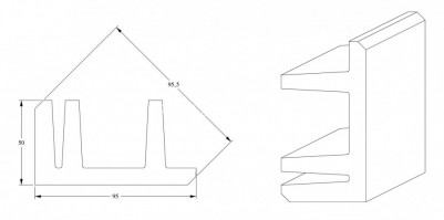 Потолочный плинтус для скрытой подсветки Orac Decor C381 белого цвета из полиуретана 95х50 мм 200 см