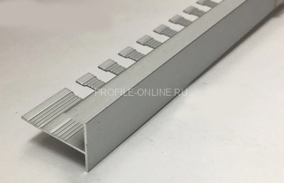 Алюминиевый F-профиль ПФ-8 гибкий 8 мм серебро матовое 2,7 м