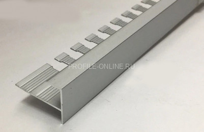 Алюминиевый F-профиль ПФ-8 гибкий 8 мм серебро матовое 2,7 м