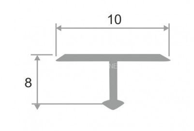 Т-профиль алюминиевый 10 мм ПТ-10 бронза глянец 2,7 м