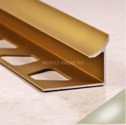 Алюминиевый внутренний уголок для плитки 10 мм ПО-В10 бронза светлая глянец 2,7 м