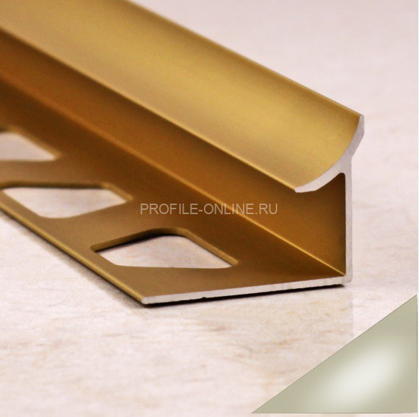 Алюминиевый внутренний уголок для плитки 10 мм ПО-В10 бронза светлая глянец 2,7 м