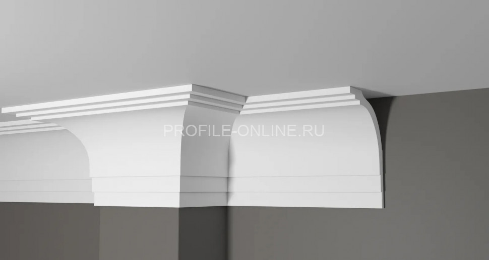 Декоративный плинтус для потолка 170х120 мм Decor-Dizayn DD511 полистирол белый, под покраску 2 м