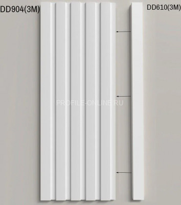 Отделочная стеновая декоративная панель 3D 150х10х2000 мм Decor-Dizayn DD904 из полистирола белая, под покраску 2 м