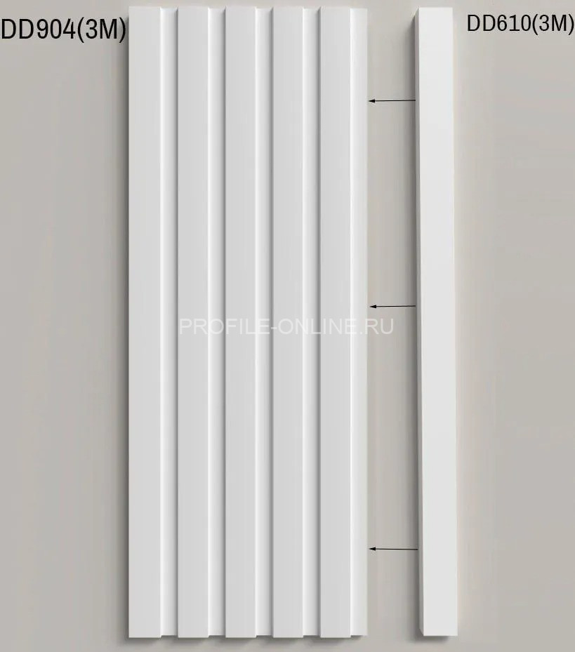 Отделочная стеновая декоративная панель 3D 150х10х2000 мм Decor-Dizayn DD904 из полистирола белая, под покраску 2 м