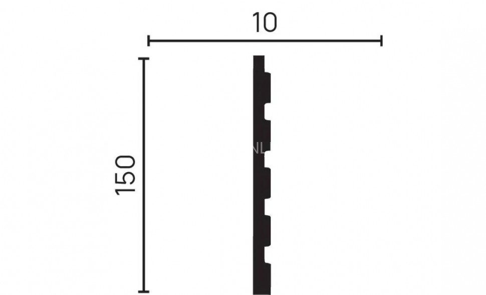Отделочная стеновая декоративная панель 3D 150х10х2000 мм Decor-Dizayn DD904 из полистирола белая, под покраску 2 м