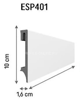 Плинтус для пола ПВХ 100 мм VOX Espumo ESP-401 белый 2.4 м