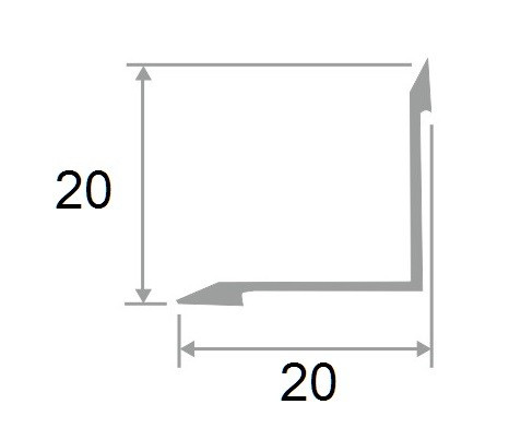 Алюминиевый уголок внутренний 21х21 мм ПВ21х21 бронза люкс 2,7 м