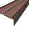 Алюминиевый противоскользящий угловой порог 70х22 мм с резиновыми вставками АУ-70-Анод коньяк-коричневый 3 м