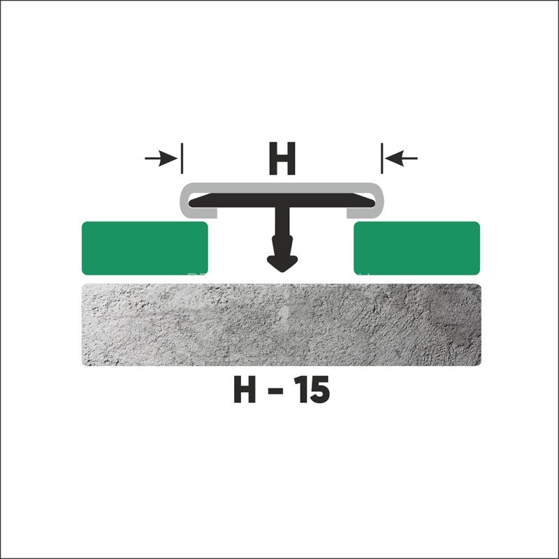 Т-профиль из нержавеющей стали 15 мм FTA 15 GS золото сатинированное 270 см