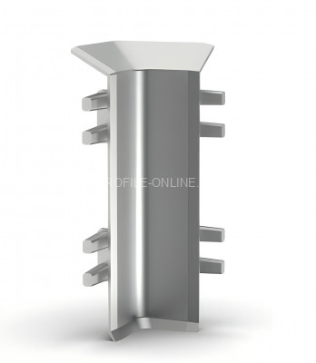 Внутренний уголок для напольного плинтуса 70 мм Диал ДЛ-70ув без покрытия