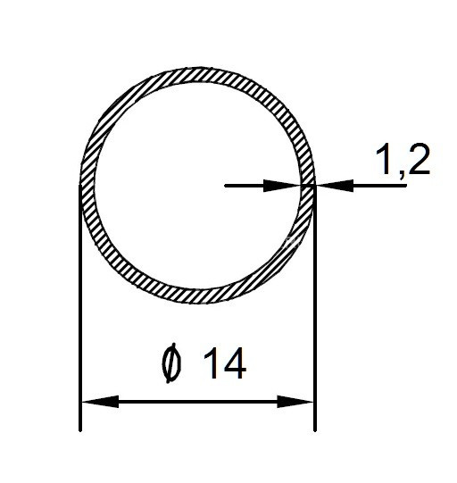 Алюминиевая труба 14х1,2 мм 3 м