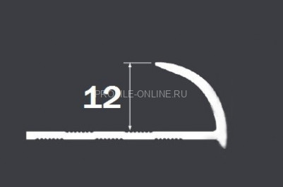 С-профиль алюминиевый 12 мм PV18-24 белый Ral 9016 2,5 м