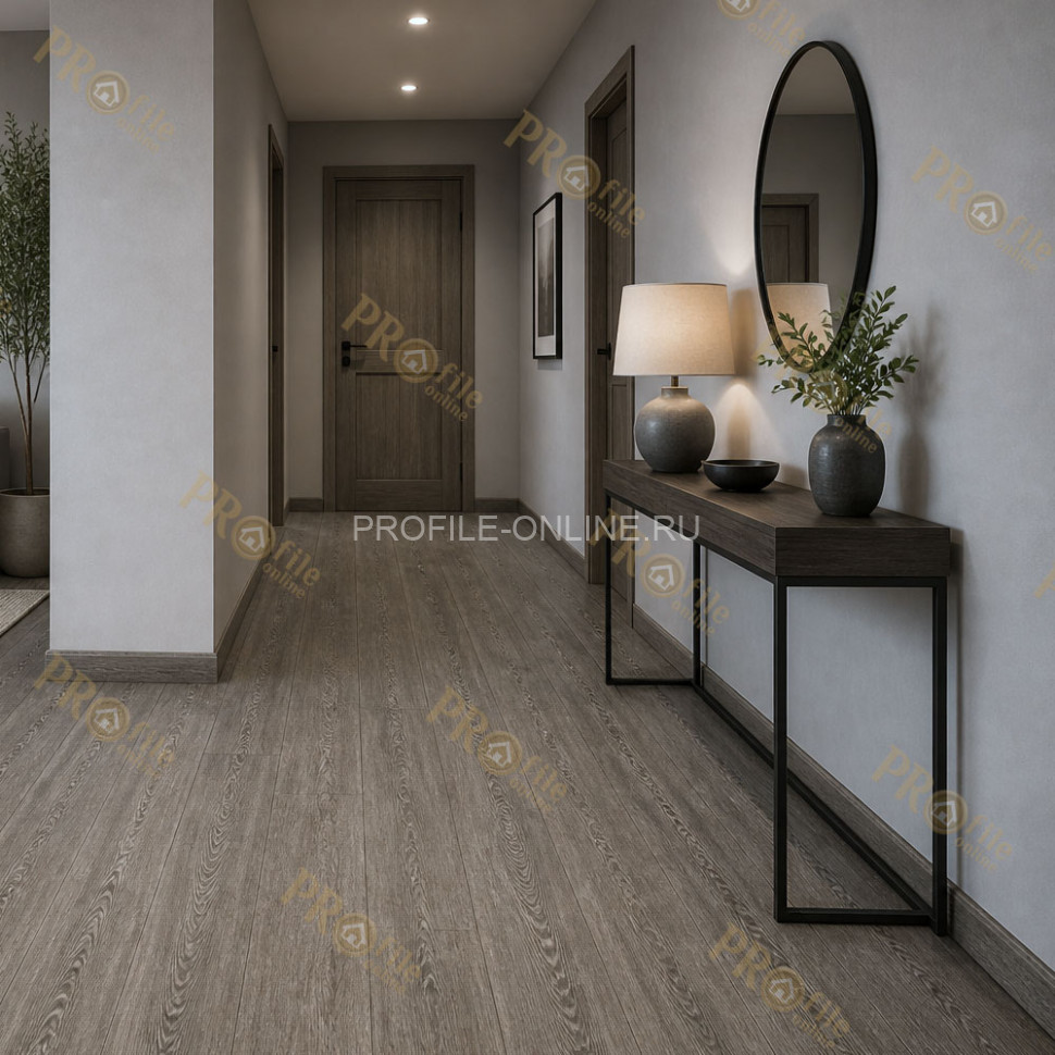 Плинтус ПВХ Comfort Classic 80 напольный Дуб пепельный 401 под дерево