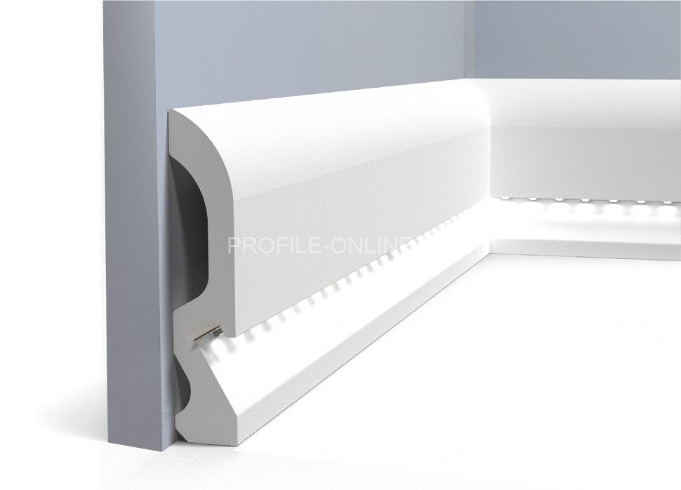 Напольный плинтус под подсветку 20х98 мм HiWood LB98 белый 200 см