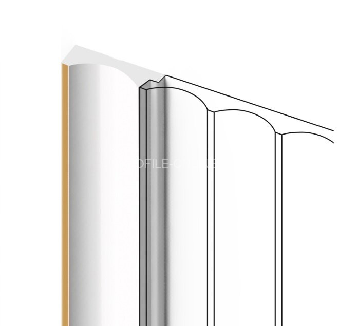 Финишный молдинг для стеновых панелей 12х32 мм HiWood LF139A W41G белый-бежевый 270 см