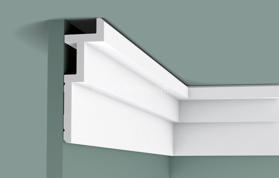 Потолочный плинтус Orac Decor Purotouch C396 белого цвета из полиуретана 61х185 мм 200 см