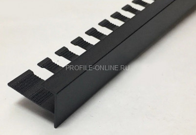 Алюминиевый F-профиль ПФ-8 гибкий 8 мм черный матовый 2,7 м