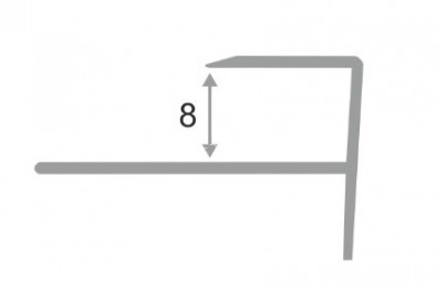 Алюминиевый F-профиль ПФ-8 гибкий 8 мм черный матовый 2,7 м