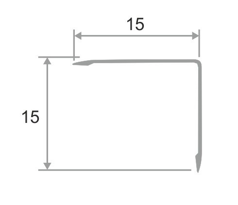 Уголок алюминиевый 15х15 мм ПН-15х15 белый муар 2,7 м