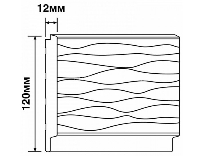 Отделочная стеновая декоративная панель с 3D эффектом 12х120 мм HiWood LV127W NP белая из фитополимера 2,7 м