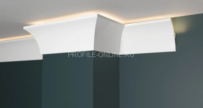 Декоративный плинтус для потолка с подсветкой 80х40 мм Decor-Dizayn DD512 полистирол белый, под покраску 2 м