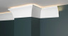 Декоративный плинтус для потолка с подсветкой 80х40 мм Decor-Dizayn DD512 полистирол белый, под покраску 2 м