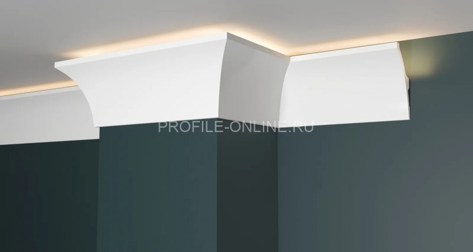 Декоративный плинтус для потолка с подсветкой 80х40 мм Decor-Dizayn DD512 полистирол белый, под покраску 2 м