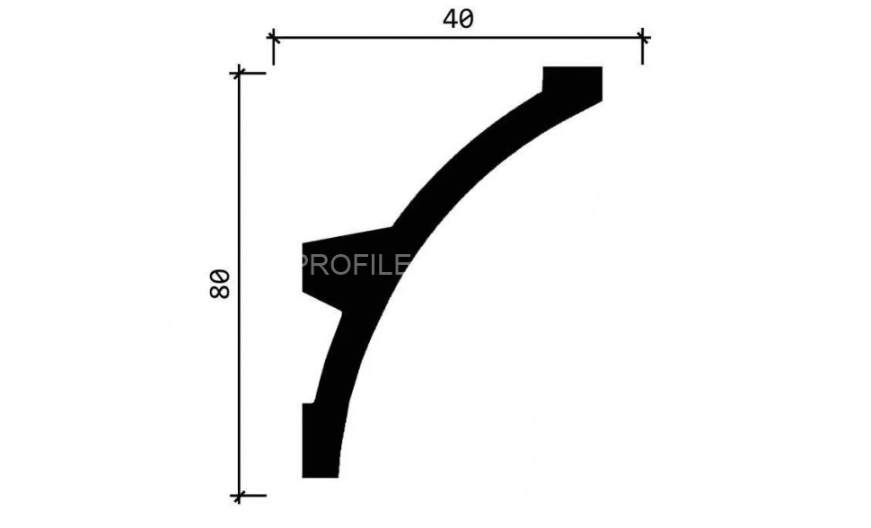 Декоративный плинтус для потолка с подсветкой 80х40 мм Decor-Dizayn DD512 полистирол белый, под покраску 2 м