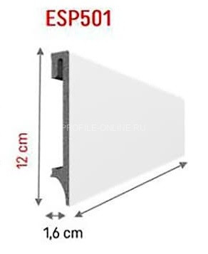 Плинтус для пола ПВХ 120 мм VOX Espumo ESP-501 белый 2.4 м