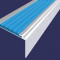 Алюминиевый угловой противоскользящий порог с резиновой вставкой 20х38 мм АУ-38-Анод серебро-голубой 2,7 м