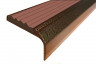 Алюминиевый угловой противоскользящий порог с резиновой вставкой 42х23 мм АУ-42/23-Антик медь-коричневый 2,7 м