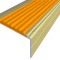 Алюминиевый угловой противоскользящий порог с резиновой вставкой 26х50 мм АУ-50-Анод золото-оранжевый 3 м