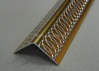 Уголок 15х15 мм из алюминия ПН-15х15 золото матовое гравировка 2.7 м