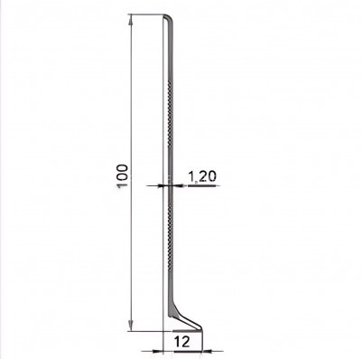 Плинтус для пола алюминиевый 100 мм Диал ПЛ-100 0035 черный муар RAL 9005 3 м
