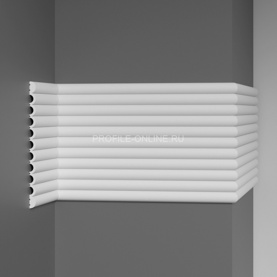 Стеновая декоративная панель 3D Decomaster D323 Дюропрофиль 200х10х2900 мм белая под покраску