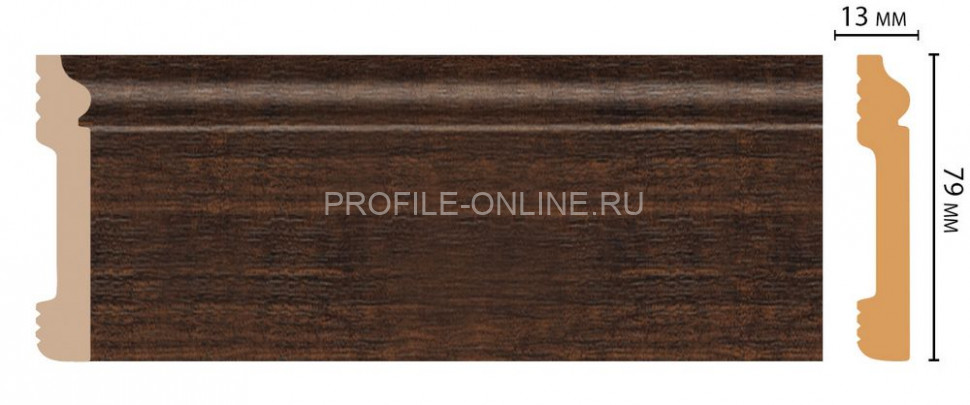 Плинтус напольный DECOMASTER D005-966ДМ (79x13x2400) ударопрочный полимер Венге с медью