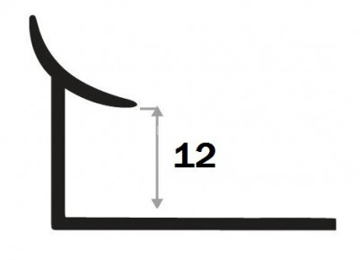 Алюминиевый уголок внутренний закладной 12 мм PV29-04 золото матовое 2,7 м