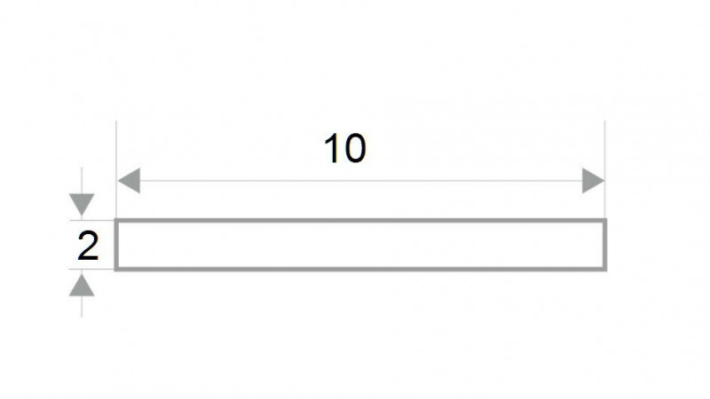 Алюминиевая полоса 10 мм графит муар (толщина полосы 2 мм) 3м