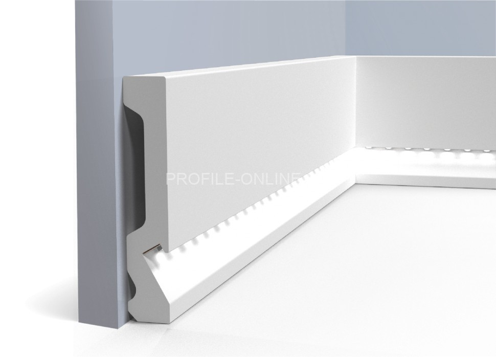 Напольный плинтус под подсветку 17х99 мм HiWood LB99 белый 200 см