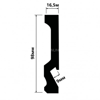 Напольный плинтус под подсветку 17х99 мм HiWood LB99 белый 200 см