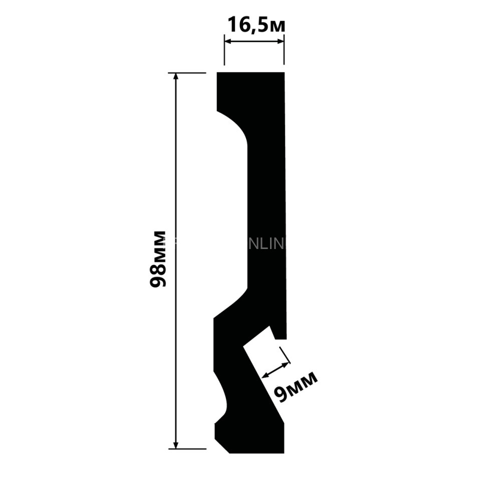 Напольный плинтус под подсветку 17х99 мм HiWood LB99 белый 200 см