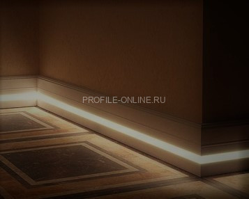 Напольный плинтус под подсветку 17х99 мм HiWood LB99 белый 200 см