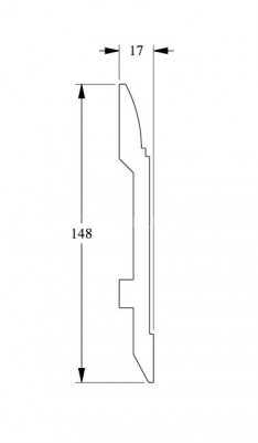 Гибкий плинтус для пола Orac Decor Duropolymer SX104F белый полистирол 148х17 мм 200 см