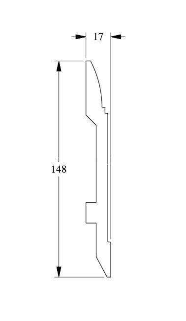 Гибкий плинтус для пола Orac Decor Duropolymer SX104F белый полистирол 148х17 мм 200 см
