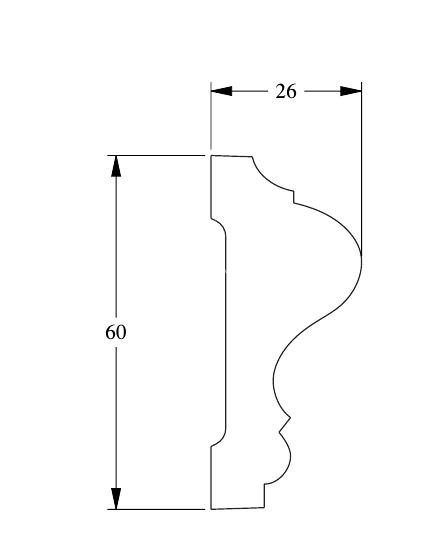 Декоративный молдинг Orac Decor Purotouch P8020 белый из полуретана 60х26 мм 200 см