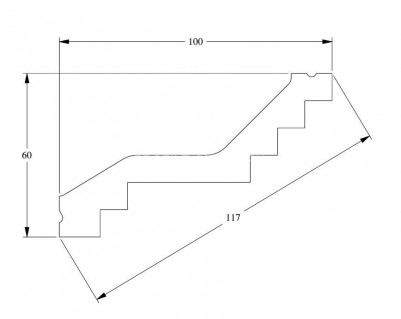 Потолочный плинтус Orac Decor Purotouch C400 белого цвета из полиуретана 60х100 мм 200 см