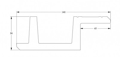Потолочный плинтус для скрытой подсветки Orac Decor C383 белого цвета из полиуретана 140х50 мм 200 см