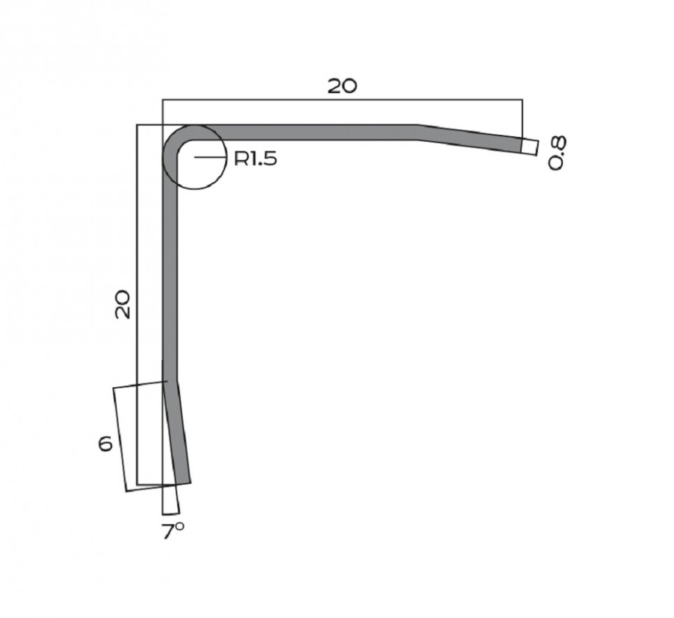 Уголок из нержавеющей стали 20х20 мм NEEXY PVS100-16 SMG песок матовый 2.7 м