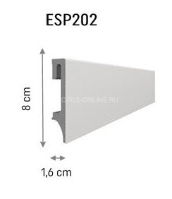 Плинтус для пола ПВХ 80 мм VOX Espumo ESP-202 серый 2.4 м